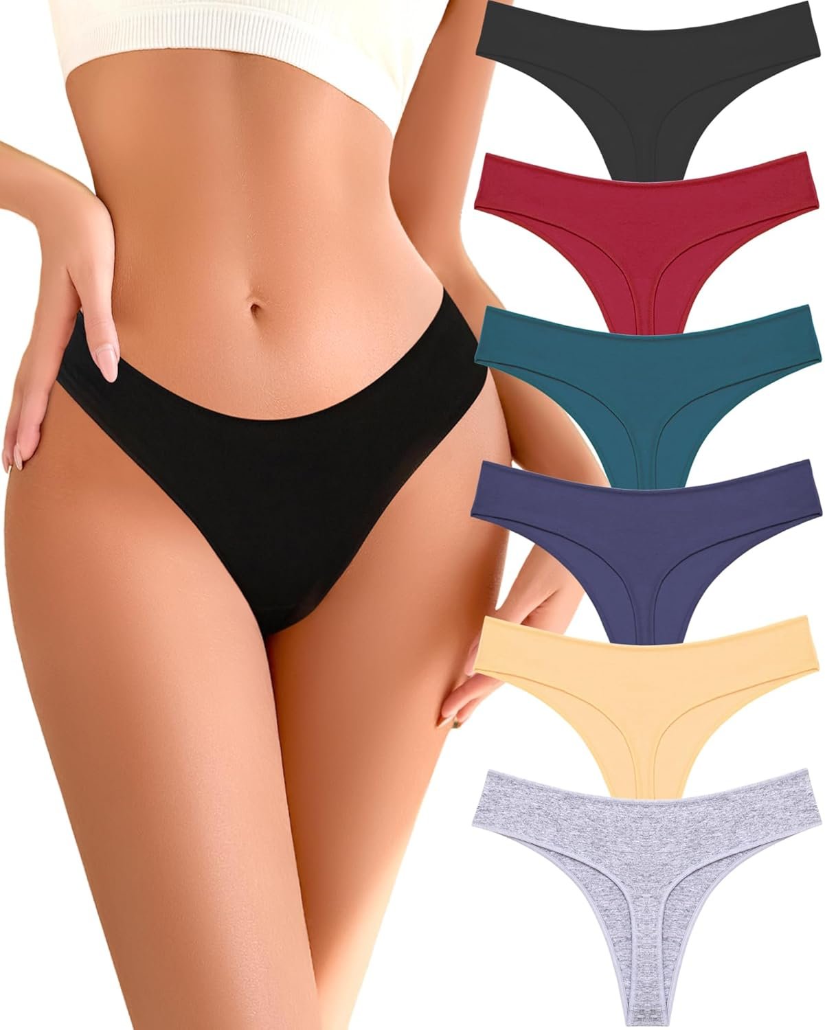Cotton Underwear for Women Pack Breathable Thongs for Women Sexy Stretch Soft Womens Panties Thong XS-XL - lunas-mystic-emporium.com Cotton Underwear for Women Pack Breathable Thongs for Women Sexy Stretch Soft Womens Panties Thong XS-XL