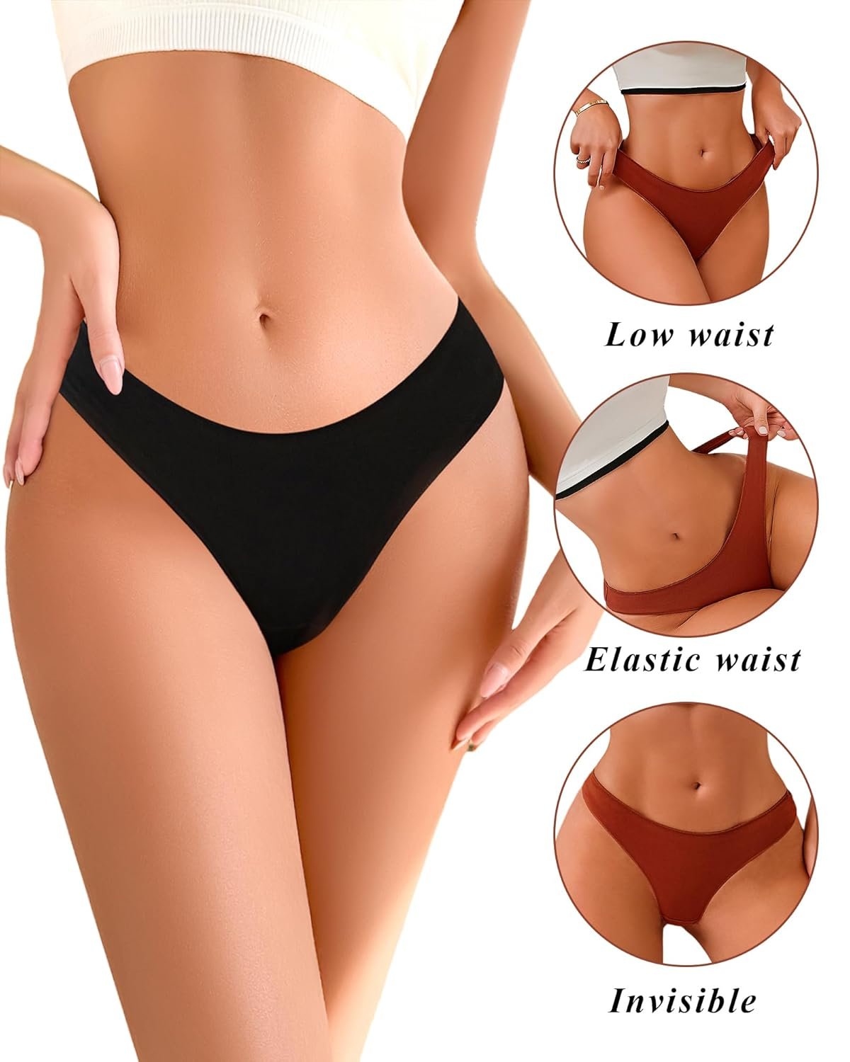 Cotton Underwear for Women Pack Breathable Thongs for Women Sexy Stretch Soft Womens Panties Thong XS-XL - lunas-mystic-emporium.com Cotton Underwear for Women Pack Breathable Thongs for Women Sexy Stretch Soft Womens Panties Thong XS-XL