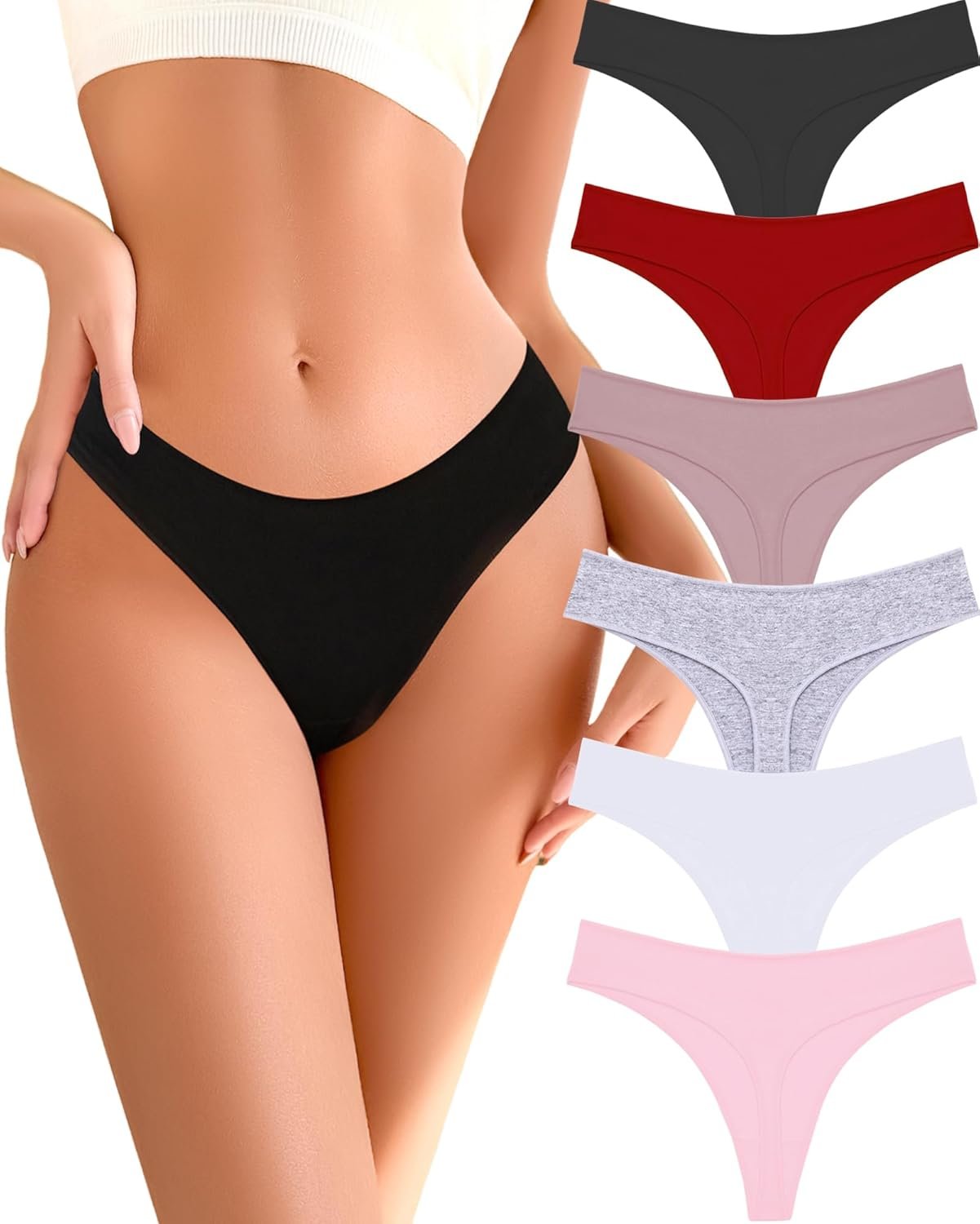 Cotton Underwear for Women Pack Breathable Thongs for Women Sexy Stretch Soft Womens Panties Thong XS-XL - lunas-mystic-emporium.com Cotton Underwear for Women Pack Breathable Thongs for Women Sexy Stretch Soft Womens Panties Thong XS-XL
