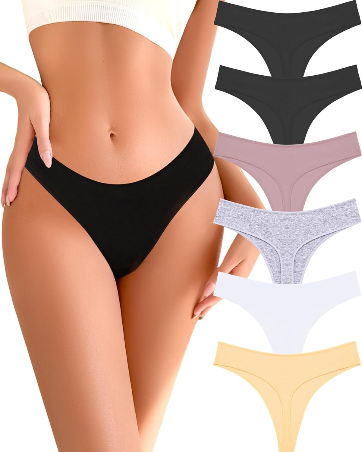 Cotton Underwear for Women Pack Breathable Thongs for Women Sexy Stretch Soft Womens Panties Thong XS-XL - lunas-mystic-emporium.com Cotton Underwear for Women Pack Breathable Thongs for Women Sexy Stretch Soft Womens Panties Thong XS-XL