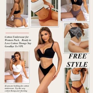 Cotton Underwear for Women Pack Breathable Thongs for Women Sexy Stretch Soft Womens Panties Thong XS-XL