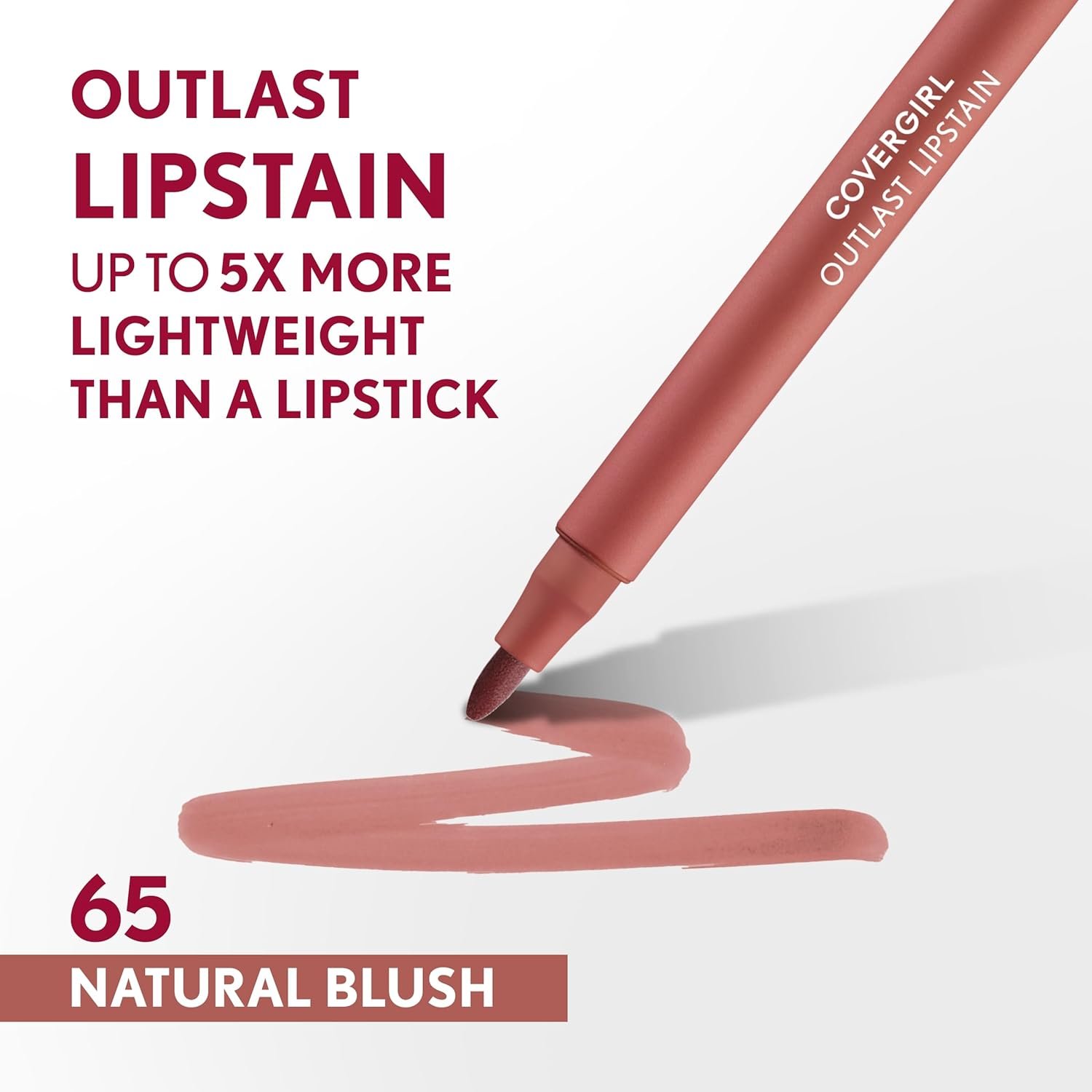 Covergirl Outlast 65 Natural Blush Lipstain Smooth Application Precise Pen-Like Tip Transfer-Proof Satin Stained Finish Vegan Formula 006oz - lunas-mystic-emporium.com Covergirl Outlast, 65 Natural Blush, Lipstain, Smooth Application, Precise Pen-Like Tip, Transfer-Proof, Satin Stained Finish, Vegan Formula, 0.06oz