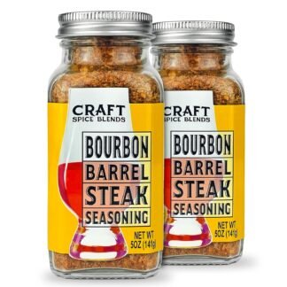 Craft Spice Blends Bourbon Barrel Steak Seasoning 5 Ounce (Pack of 2) - Smoking and Grilling Meat - Steaks, Brisket, Burgers, Chicken, Pork - Dry BBQ Seasonings and Spices