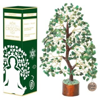 Crocon Green Aventurine Feng Shui Healing Crystals Tree of Life Gemstone Crystal Tree Bonsai for Spiritual Gifts Green Home Decor Present Mum Gift for Women Birthday Gifts for...