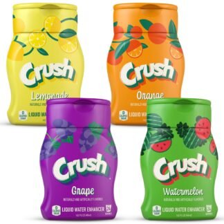 Crush, Summer Variety, Liquid Water Enhancer – New, Better Taste! (4 Bottles, Makes 96 Flavored Water Drinks) – Sugar Free, Zero Calorie