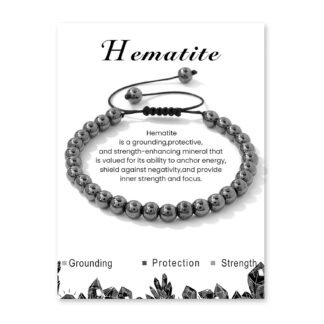 Crystal Bracelet for Women 6mm Natural Stone Bracelets Adjustable Handmade Beaded Bracelets Braided Gemstone Bracelet Healing Crystal Bracelet Crystal Jewelry for Women