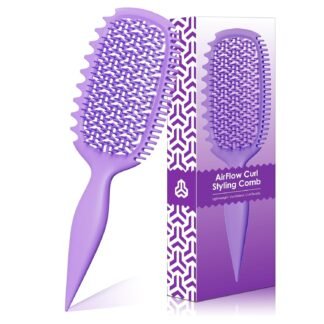 Curly Hair Brush, Curl Defining Brush with Soft Boar Bristles Detangling Tangled Glides, Wide-Teeth Design Effortlessly Shaping & Defining Curls, Curling Definer for Wet & Dry...