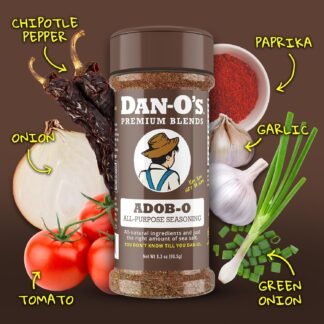 Dan-O's Adob-O Seasoning, 3.3 oz Bottle 2 Pack, All Purpose Seasoning for Chicken Wings, Pork, Brisket, Tacos and More, Sugar Free, Zero Calorie, Use this Spice Blend to Craft a...