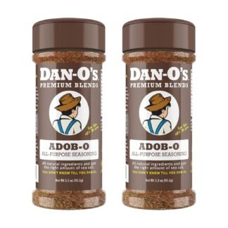 Dan-O's Adob-O Seasoning, 3.3 oz Bottle 2 Pack, All Purpose Seasoning for Chicken Wings, Pork, Brisket, Tacos and More, Sugar Free, Zero Calorie, Use this Spice Blend to Craft a...