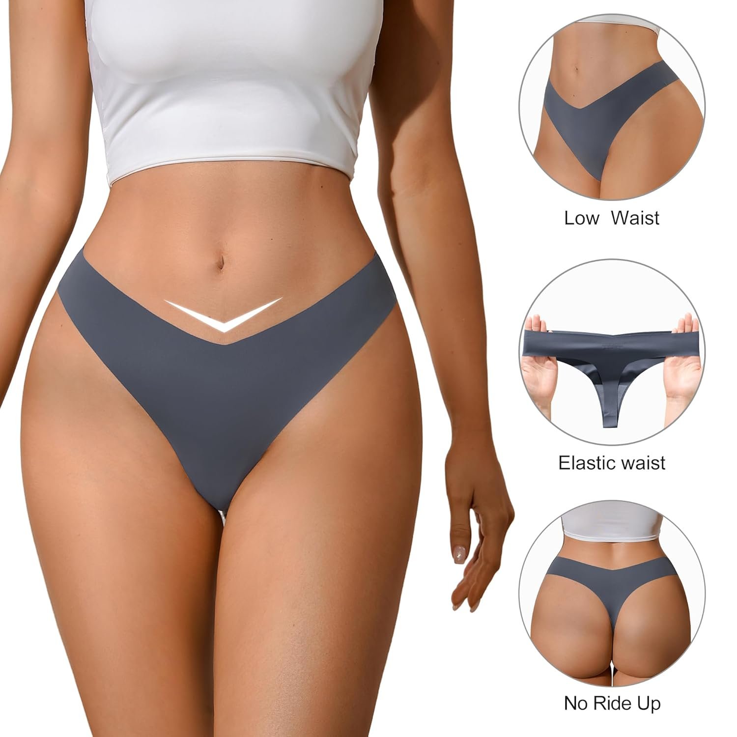 DEANGELMON Seamless Thongs for Women No Show Thong Underwear Women Comfortable Multiple Pack - lunas-mystic-emporium.com DEANGELMON Seamless Thongs for Women No Show Thong Underwear Women Comfortable Multiple Pack