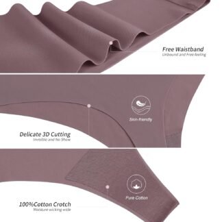 DEANGELMON Seamless Thongs for Women No Show Thong Underwear Women Comfortable Multiple Pack