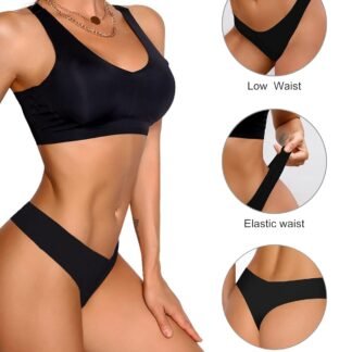 DEANGELMON Seamless Thongs for Women No Show Thong Underwear Women Comfortable Multiple Pack