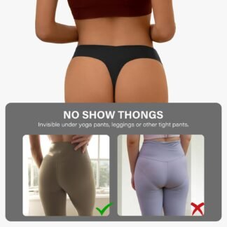 DEANGELMON Seamless Thongs for Women No Show Thong Underwear Women Comfortable Multiple Pack