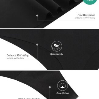 DEANGELMON Seamless Thongs for Women No Show Thong Underwear Women Comfortable Multiple Pack