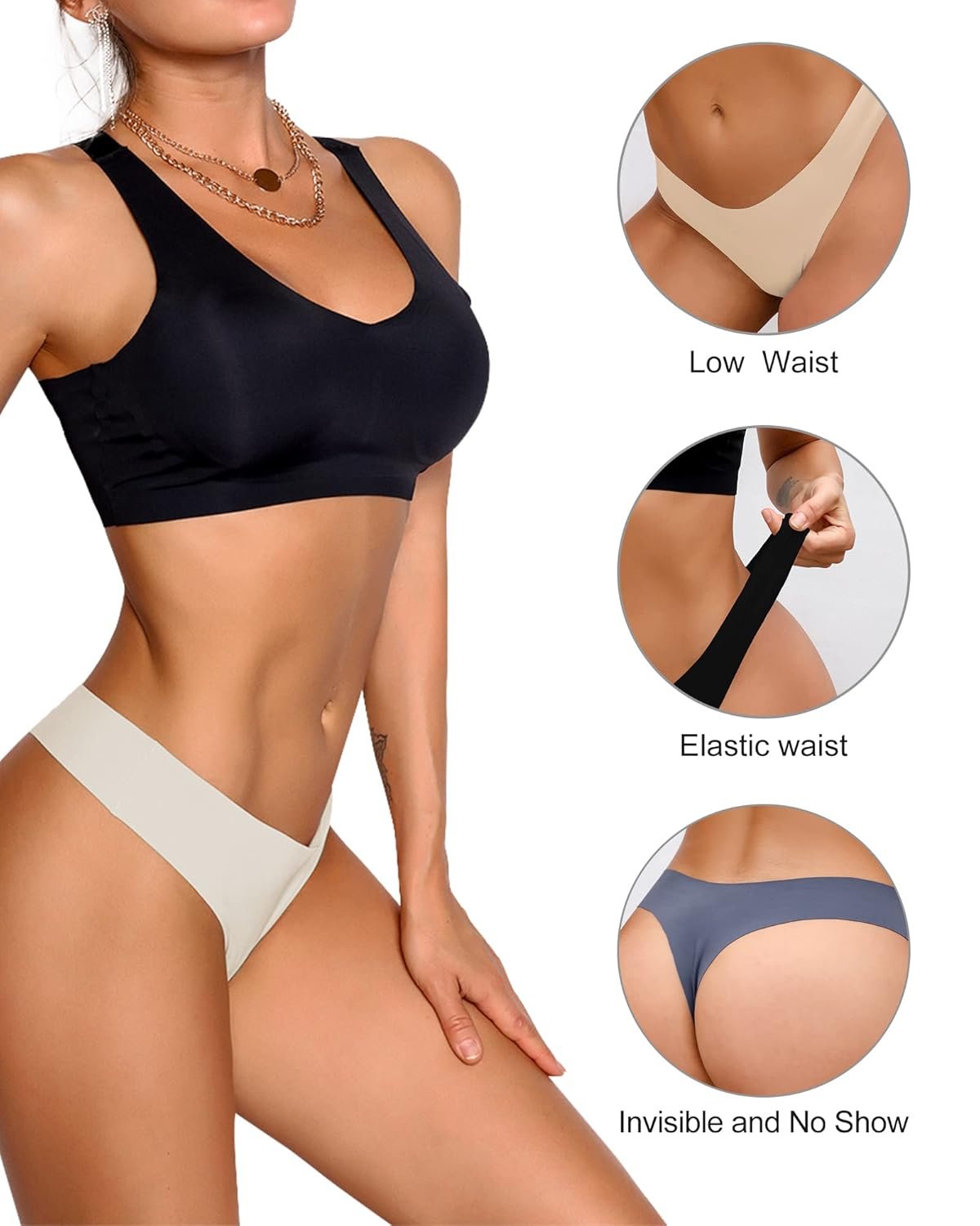 DEANGELMON Seamless Thongs for Women No Show Thong Underwear Women Comfortable Multiple Pack - lunas-mystic-emporium.com DEANGELMON Seamless Thongs for Women No Show Thong Underwear Women Comfortable Multiple Pack