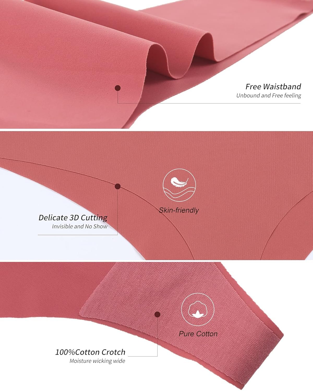 DEANGELMON Seamless Thongs for Women No Show Thong Underwear Women Comfortable Multiple Pack - lunas-mystic-emporium.com DEANGELMON Seamless Thongs for Women No Show Thong Underwear Women Comfortable Multiple Pack