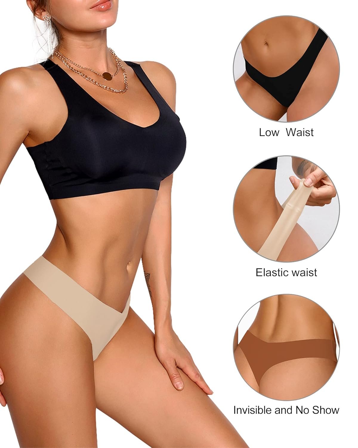 DEANGELMON Seamless Thongs for Women No Show Thong Underwear Women Comfortable Multiple Pack - lunas-mystic-emporium.com DEANGELMON Seamless Thongs for Women No Show Thong Underwear Women Comfortable Multiple Pack