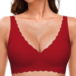Deep V Petal Bras for Women No Underwire Soft Wireless Bras Comfort Seamless Bralettes with Extender