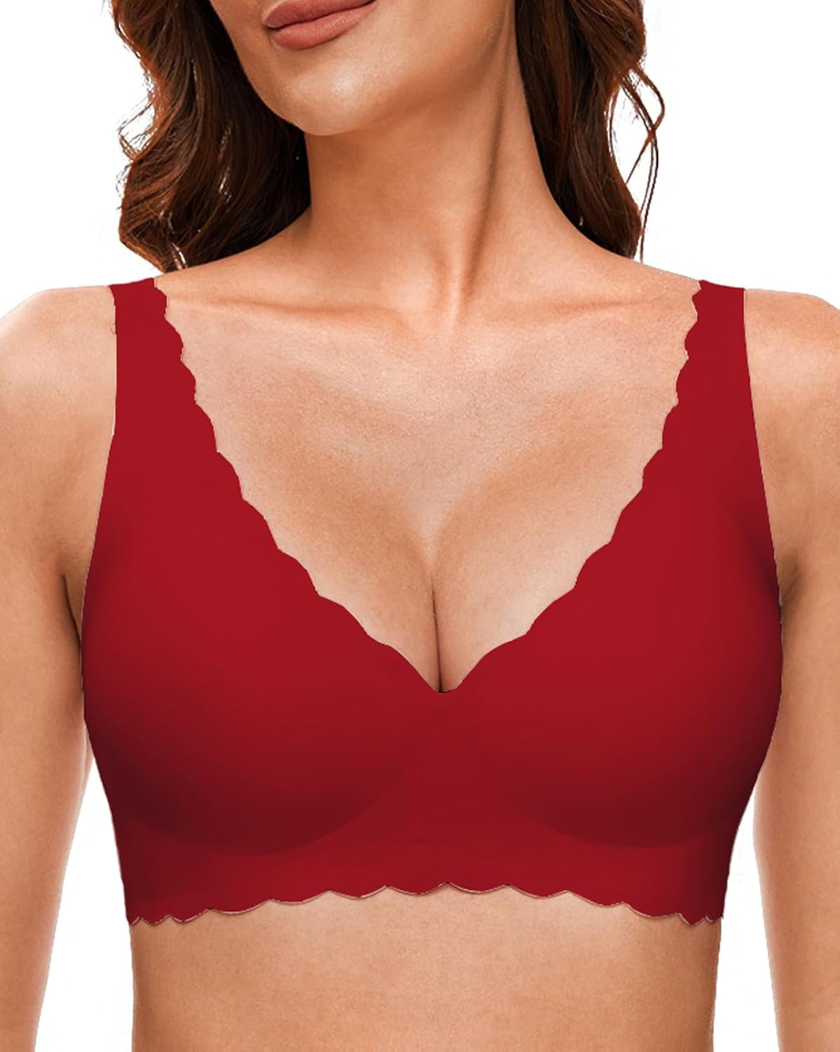 Deep V Petal Bras for Women No Underwire Soft Wireless Bras Comfort Seamless Bralettes with Extender - lunas-mystic-emporium.com Deep V Petal Bras for Women No Underwire Soft Wireless Bras Comfort Seamless Bralettes with Extender