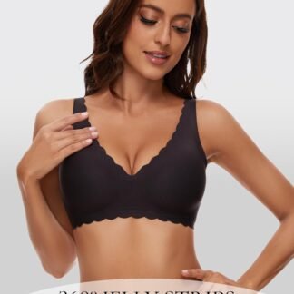 Deep V Petal Bras for Women No Underwire Soft Wireless Bras Comfort Seamless Bralettes with Extender