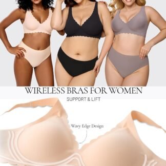 Deep V Petal Bras for Women No Underwire Soft Wireless Bras Comfort Seamless Bralettes with Extender - lunas-mystic-emporium.com Deep V Petal Bras for Women No Underwire Soft Wireless Bras Comfort Seamless Bralettes with Extender