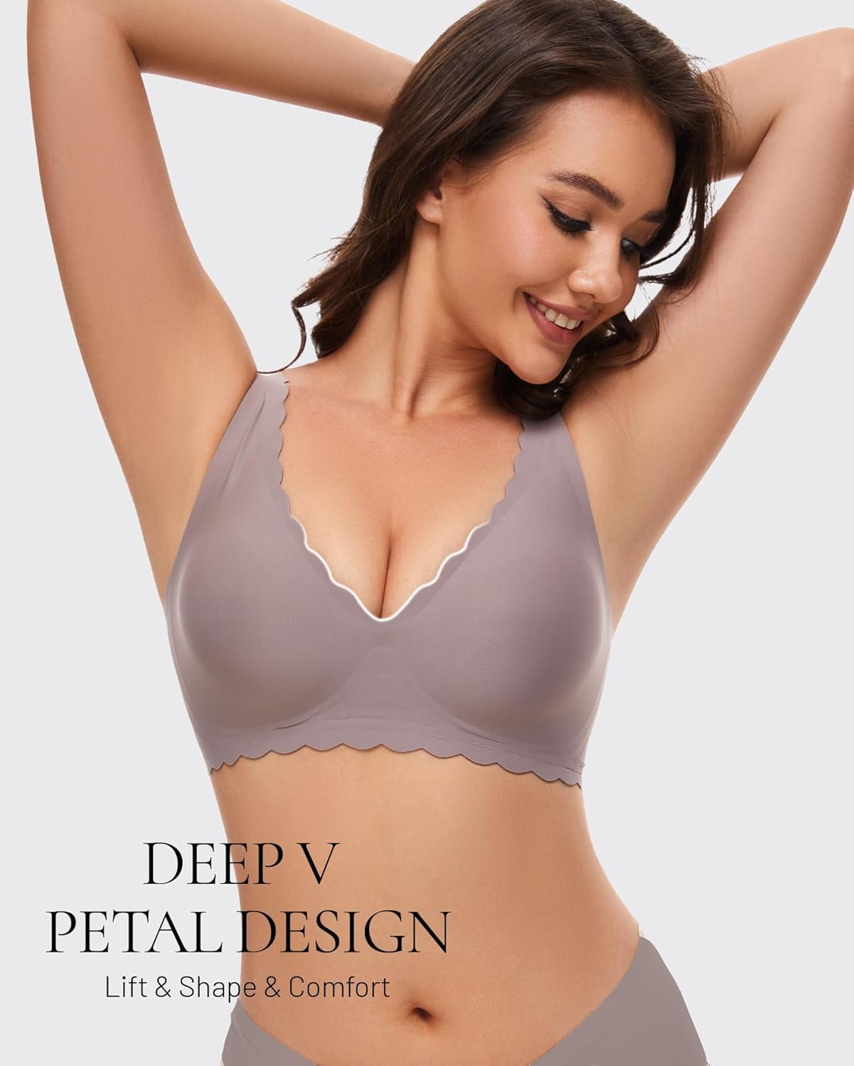 Deep V Petal Bras for Women No Underwire Soft Wireless Bras Comfort Seamless Bralettes with Extender - lunas-mystic-emporium.com Deep V Petal Bras for Women No Underwire Soft Wireless Bras Comfort Seamless Bralettes with Extender
