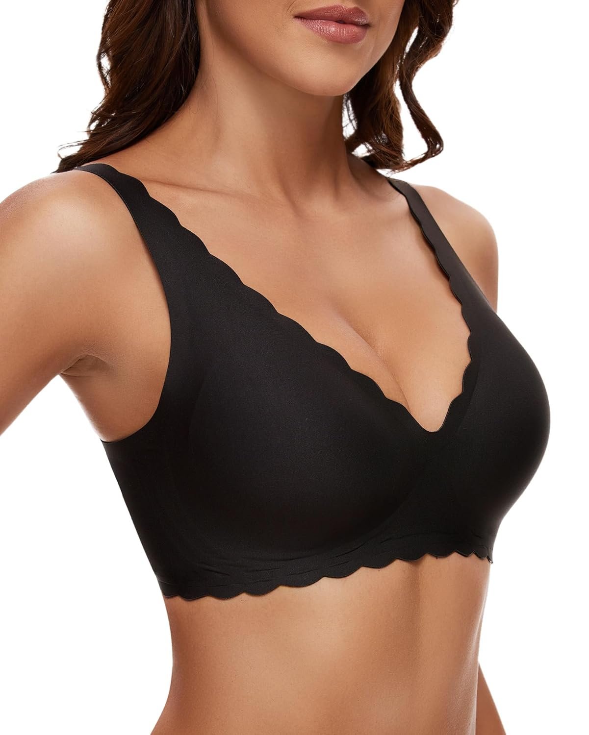 Deep V Petal Bras for Women No Underwire Soft Wireless Bras Comfort Seamless Bralettes with Extender - lunas-mystic-emporium.com Deep V Petal Bras for Women No Underwire Soft Wireless Bras Comfort Seamless Bralettes with Extender
