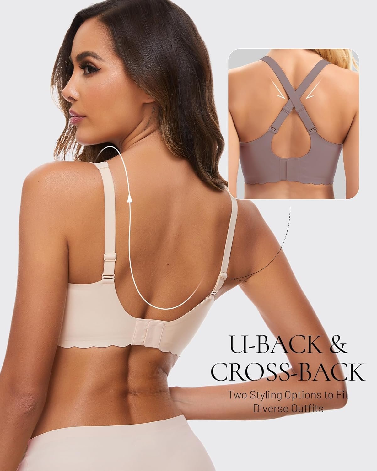 Deep V Petal Bras for Women No Underwire Soft Wireless Bras Comfort Seamless Bralettes with Extender - lunas-mystic-emporium.com Deep V Petal Bras for Women No Underwire Soft Wireless Bras Comfort Seamless Bralettes with Extender