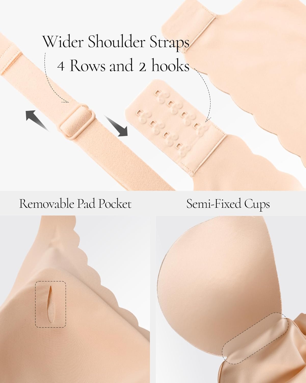 Deep V Petal Bras for Women No Underwire Soft Wireless Bras Comfort Seamless Bralettes with Extender - lunas-mystic-emporium.com Deep V Petal Bras for Women No Underwire Soft Wireless Bras Comfort Seamless Bralettes with Extender