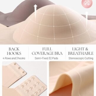 Deep V Petal Bras for Women No Underwire Soft Wireless Bras Comfort Seamless Bralettes with Extender