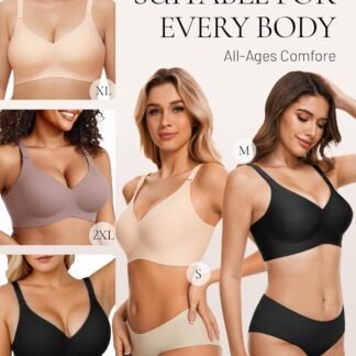 Deep V Petal Bras for Women No Underwire Soft Wireless Bras Comfort Seamless Bralettes with Extender