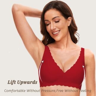 Deep V Petal Bras for Women No Underwire Soft Wireless Bras Comfort Seamless Bralettes with Extender