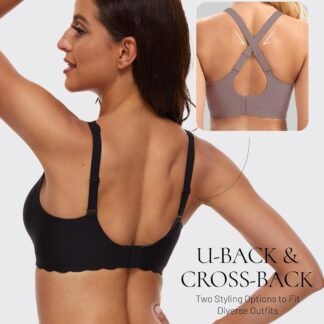 Deep V Petal Bras for Women No Underwire Soft Wireless Bras Comfort Seamless Bralettes with Extender