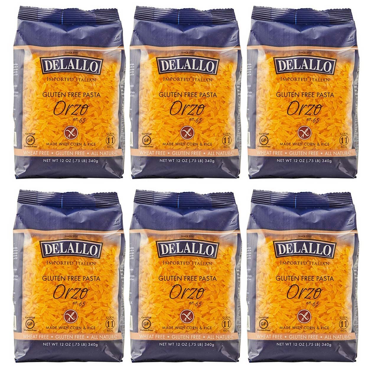 DeLallo Gluten Free Orzo Pasta Made with Corn Rice Wheat Free 12oz Bag 12-Pack - lunas-mystic-emporium.com DeLallo Gluten Free Orzo Pasta, Made with Corn & Rice, Wheat Free, 12oz Bag, 12-Pack