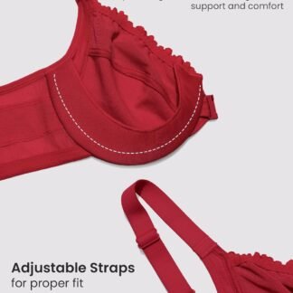 DELIMIRA Women's Front Closure Bras Posture Full Coverage Plus Size Lace Underwire Unlined Bra