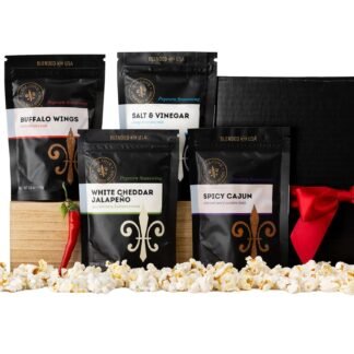 Dell Cove Spices | Deluxe Spicy Popcorn Gift Set | Hot and Tangy Full Flavored Seasonings Gift