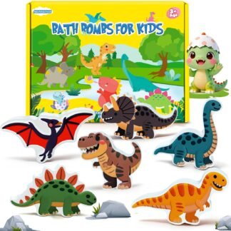 Dinosaur Bath Bombs for Kids, Easter Gifts for Boys & Girls, 6 Pack Gentle& Kids Friendly Handmade Bubble Fizzies, Ideal Easter Basket Stuffers & Party Favors for Teen Children