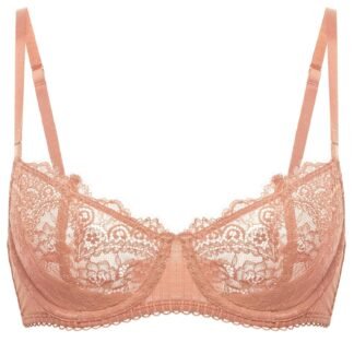 DOBREVA Women's Sexy Lace Push Up Plus Size Bra Sheer Balconette Underwire Unlined