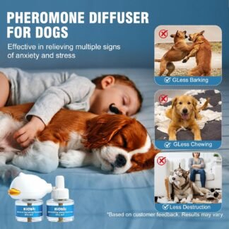 Dog Calming Diffuser – 2-Pack Dog Pheromone Calming Diffuser Kit for Stress, Anxiety, Barking & Destructive Behavior Relief, Perfect for Separation Anxiety & Aggression (Blue, 2...