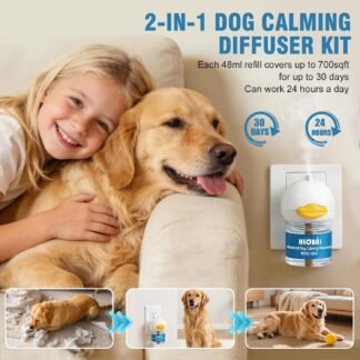 Dog Calming Diffuser – 2-Pack Dog Pheromone Calming Diffuser Kit for Stress, Anxiety, Barking & Destructive Behavior Relief, Perfect for Separation Anxiety & Aggression (Blue, 2...