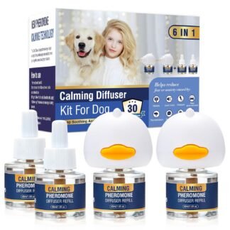 Dog Calming Pheromones Diffuser 6 in 1 Kit Appeasing Pheromone Diffuser to Calm (2 Plug in+4 x48ml Refill) for Anxiety Relief Reduce Aggression Fighting Barking Stress 120 Day...