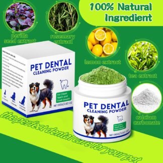 Dog Dental Powder, Dog Teeth Cleaning Powder, Targets Tartar & Reduces Plaque & Bad Breath - Teeth Cleaning Made Easy Eliminate - Meat-Flavored Formulated (Green)