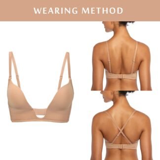 DotVol Women's Deep Plunge Bra Convertible Push up Low Cut Seamless Wireless Bra