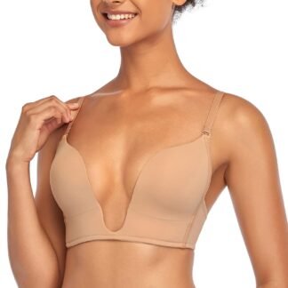 DotVol Women's Deep Plunge Bra Convertible Push up Low Cut Seamless Wireless Bra