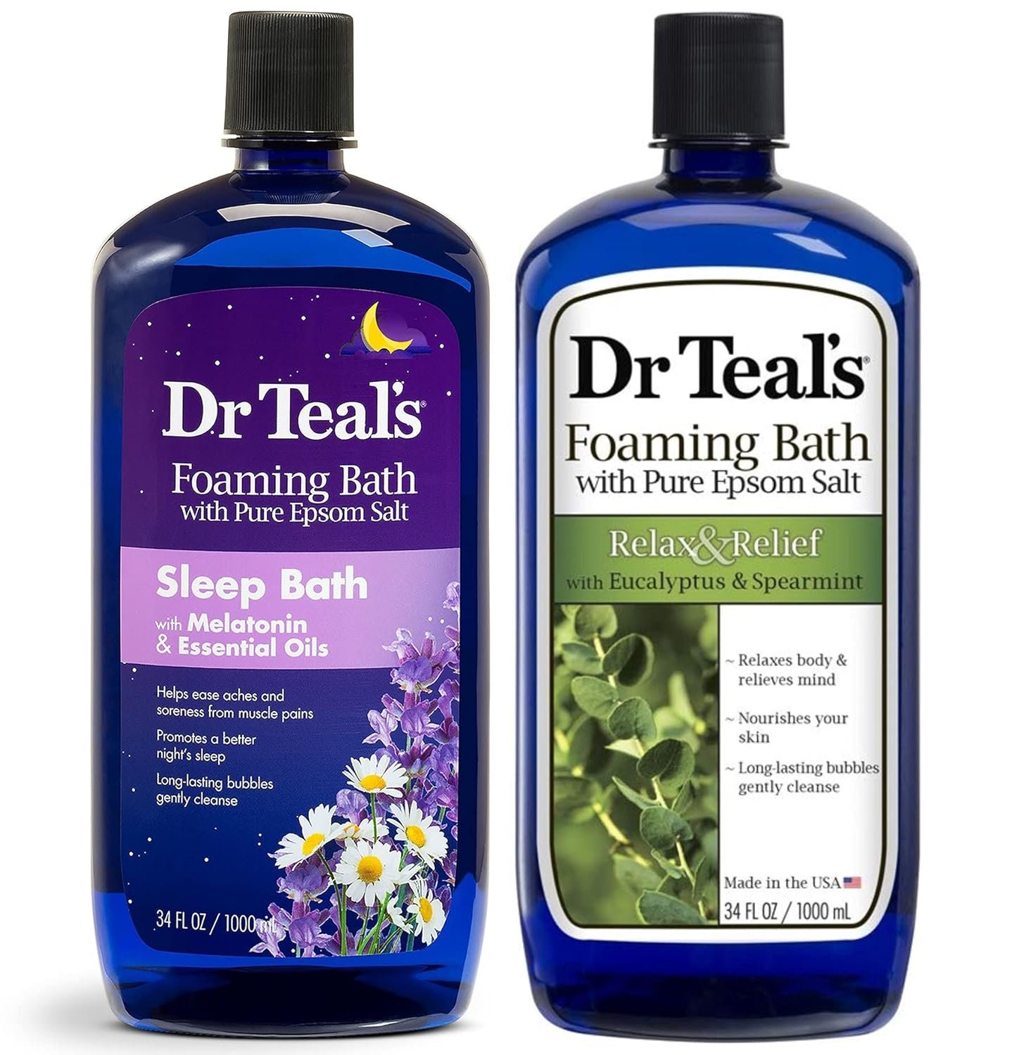 Dr Teals Foaming Bath Variety Gift Set 2 Pack 34oz ea - Soothe Sleep Lavender Relax Relief Eucalyptus Spearmint - Pure Epsom Salt Essential Oils Alleviate Stress - lunas-mystic-emporium.com Dr Teal's Foaming Bath Variety Gift Set (2 Pack, 34oz ea.) - Soothe & Sleep Lavender & Relax & Relief Eucalyptus & Spearmint - Pure Epsom Salt & Essential Oils Alleviate Stress...