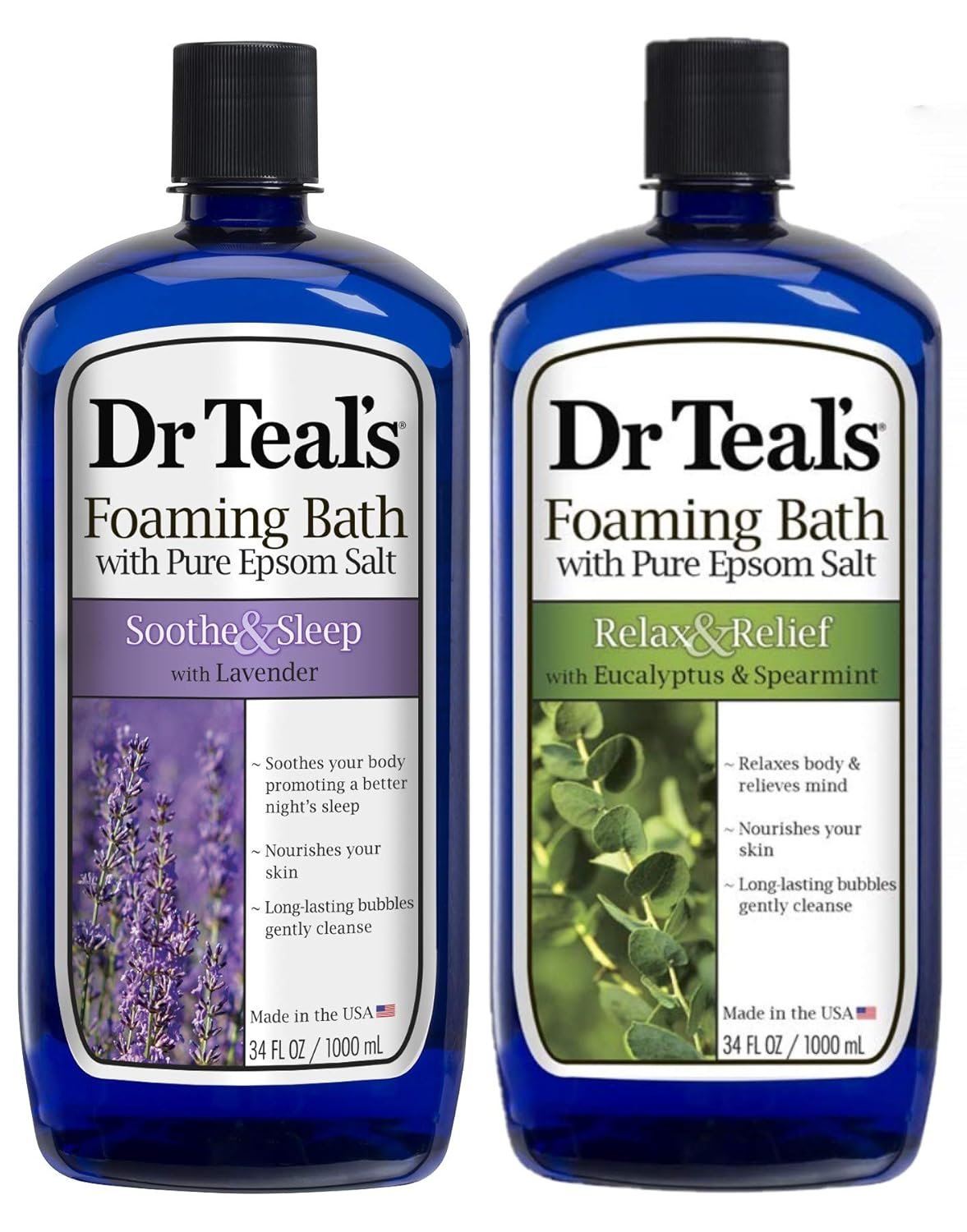 Dr Teals Foaming Bath Variety Gift Set 2 Pack 34oz ea - Soothe Sleep Lavender Relax Relief Eucalyptus Spearmint - Pure Epsom Salt Essential Oils Alleviate Stress - lunas-mystic-emporium.com Dr Teal's Foaming Bath Variety Gift Set (2 Pack, 34oz ea.) - Soothe & Sleep Lavender & Relax & Relief Eucalyptus & Spearmint - Pure Epsom Salt & Essential Oils Alleviate Stress...