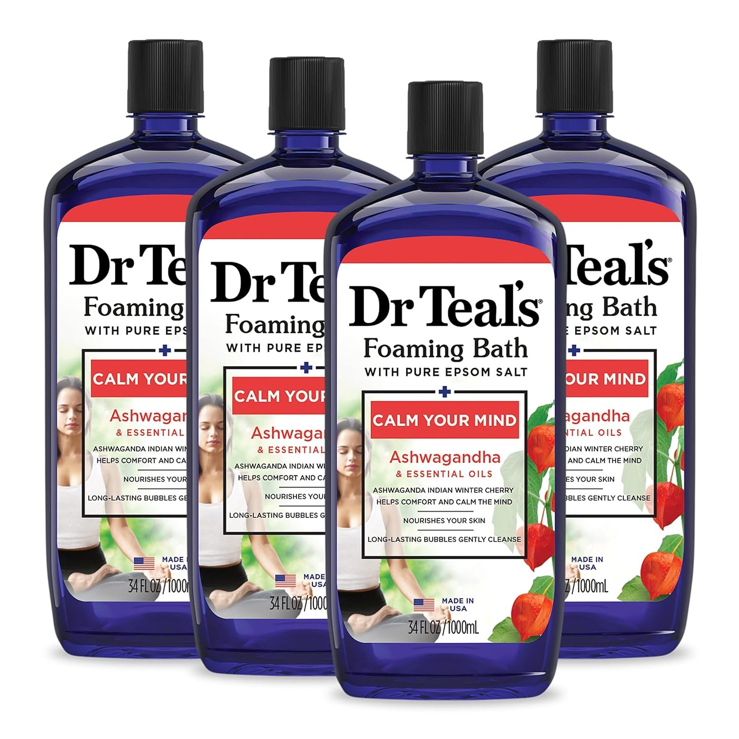 Dr Teals Foaming Bath with Pure Epsom Salt Ashwagandha 34 fl oz Pack of 4 - lunas-mystic-emporium.com Dr Teal's Foaming Bath with Pure Epsom Salt, Ashwagandha, 34 fl oz (Pack of 4)