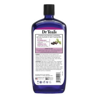 Dr Teal's Foaming Bath with Pure Epsom Salt, Black Elderberry with Vitamin D, 34 fl oz (Pack of 2)