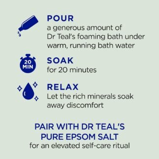 Dr Teal's Foaming Bath with Pure Epsom Salt, Relax & Relief with Eucalyptus & Spearmint, 34 fl oz (Pack of 2)