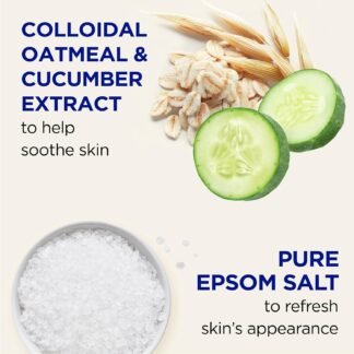 Dr Teal's Foaming Bath with Pure Epsom Salt, Sensitive Skin with Colloidal Oatmeal & Cucumber, 34 fl oz (Pack of 4)